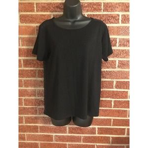 Verve Ami Womens Shirt Black Sheer Back Medium